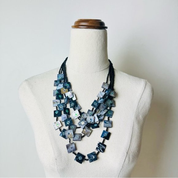 Vintage Gorgeous cascading multi strands Statement Necklace - Picture 3 of 9